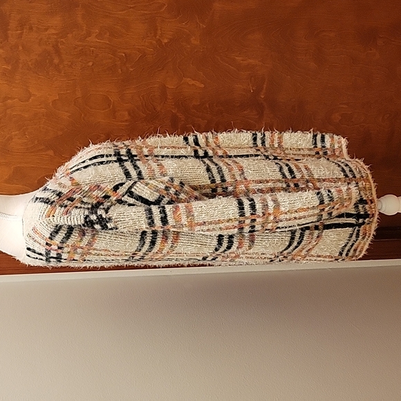 TCEC Colorful Plaid Long Eyelash Sweater Cardigan in size M - Picture 6 of 9